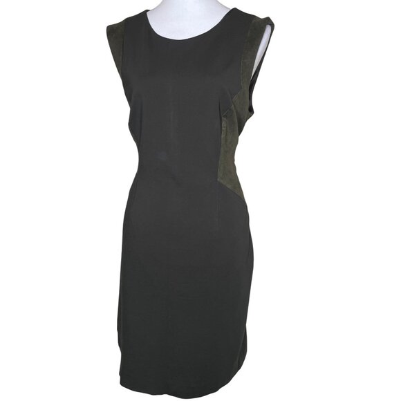 Antonio Melani Dresses & Skirts - Antonio Melani Olive Green Faux Suede Panel Sheath Dress Size 14